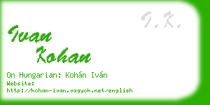ivan kohan business card